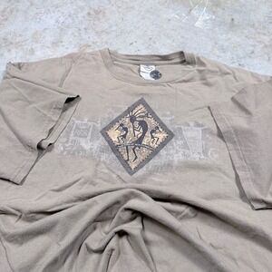 Mens T Shirt Kokopelli Southwestern aztec arizona Graphic Tee Tan Size XL